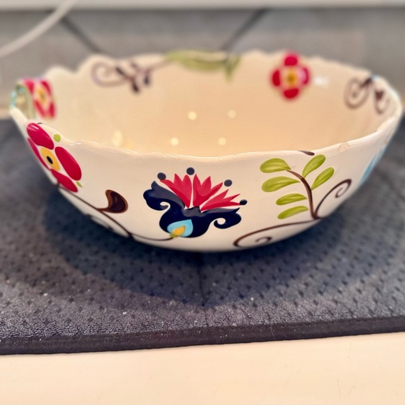 JARDINE Vida Eva Mendes for Espana Handpainted Ceramic 11” Serving Bowl - Picture 6 of 15